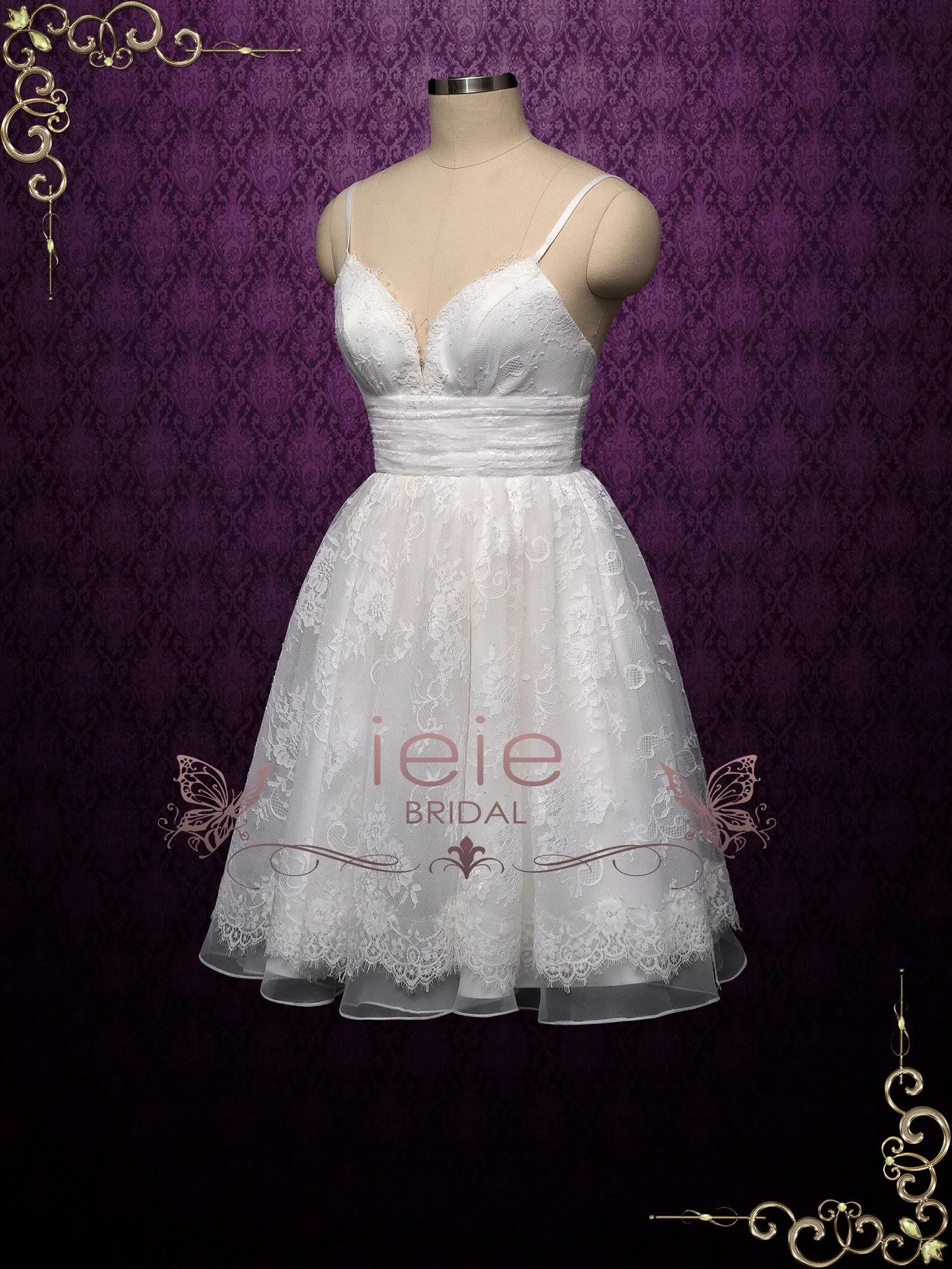 Short Lace Reception Wedding Dress ELIA