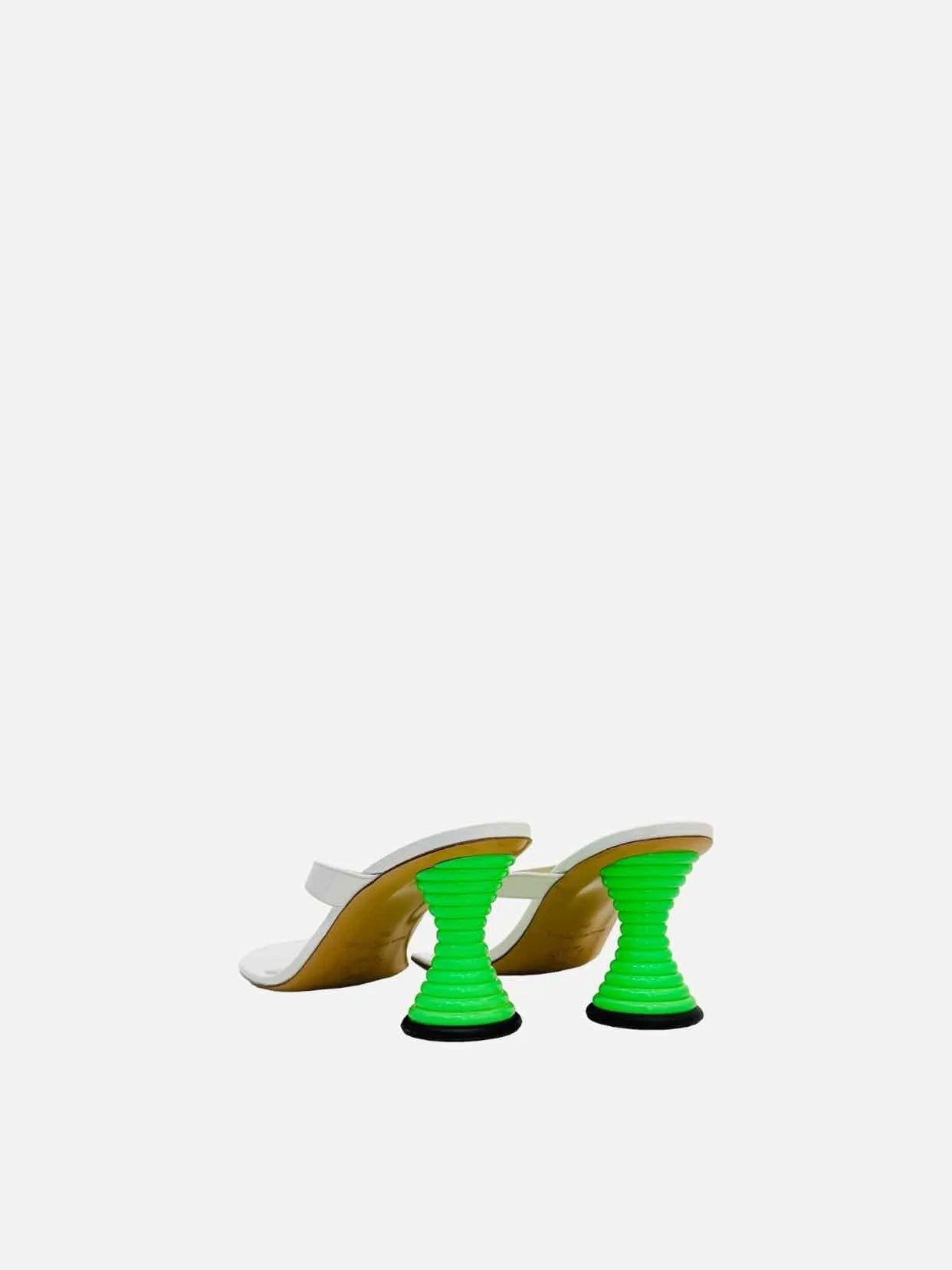 SIMON MILLER Beep White & Green Mules 39