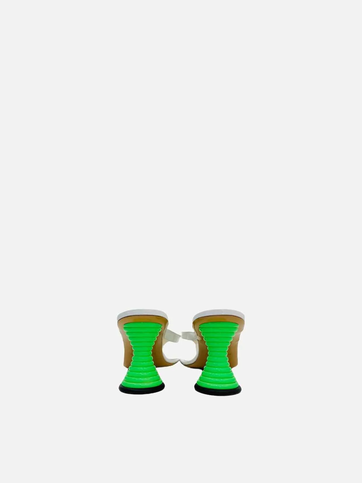 SIMON MILLER Beep White & Green Mules 39