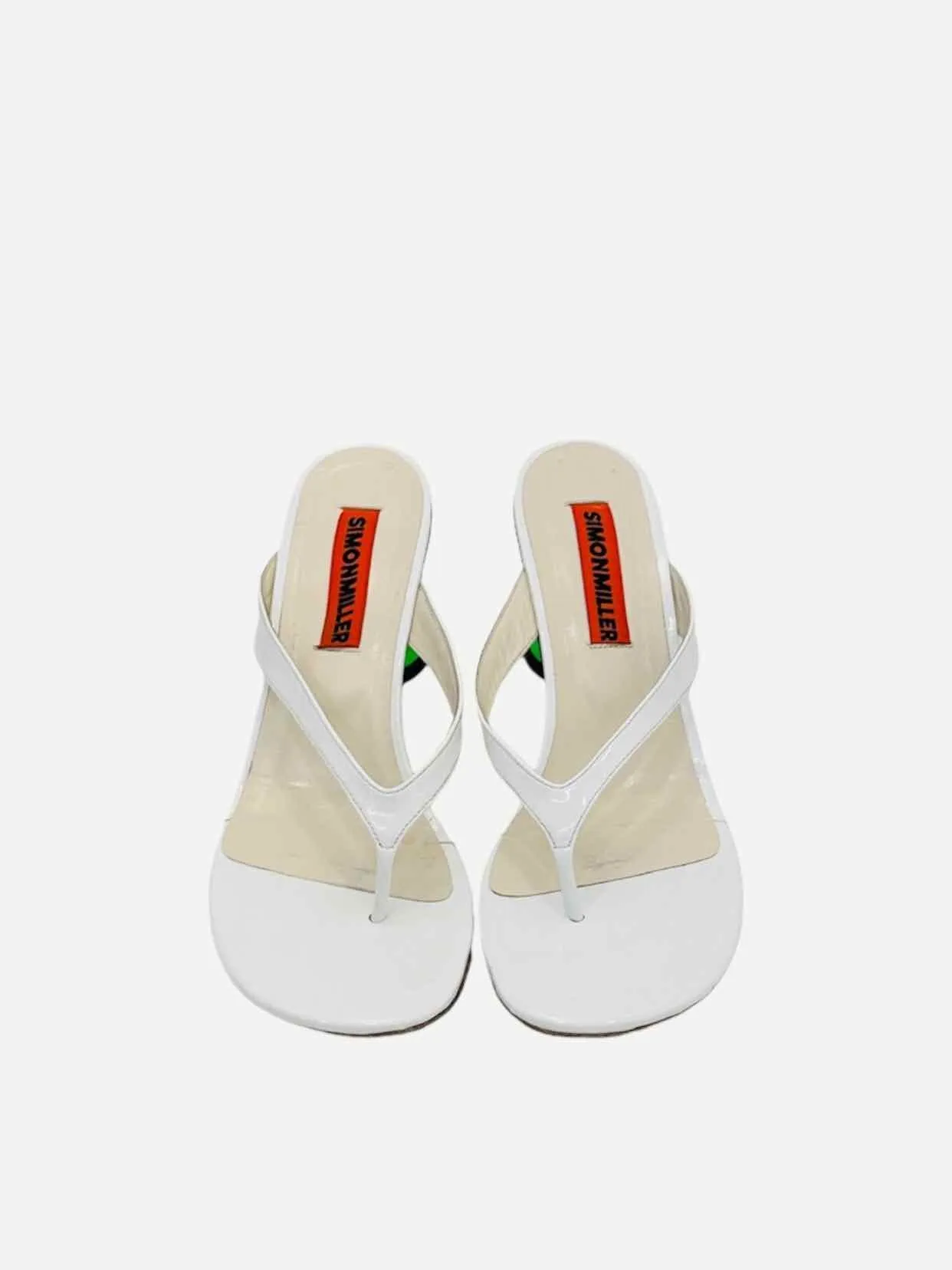 SIMON MILLER Beep White & Green Mules 39