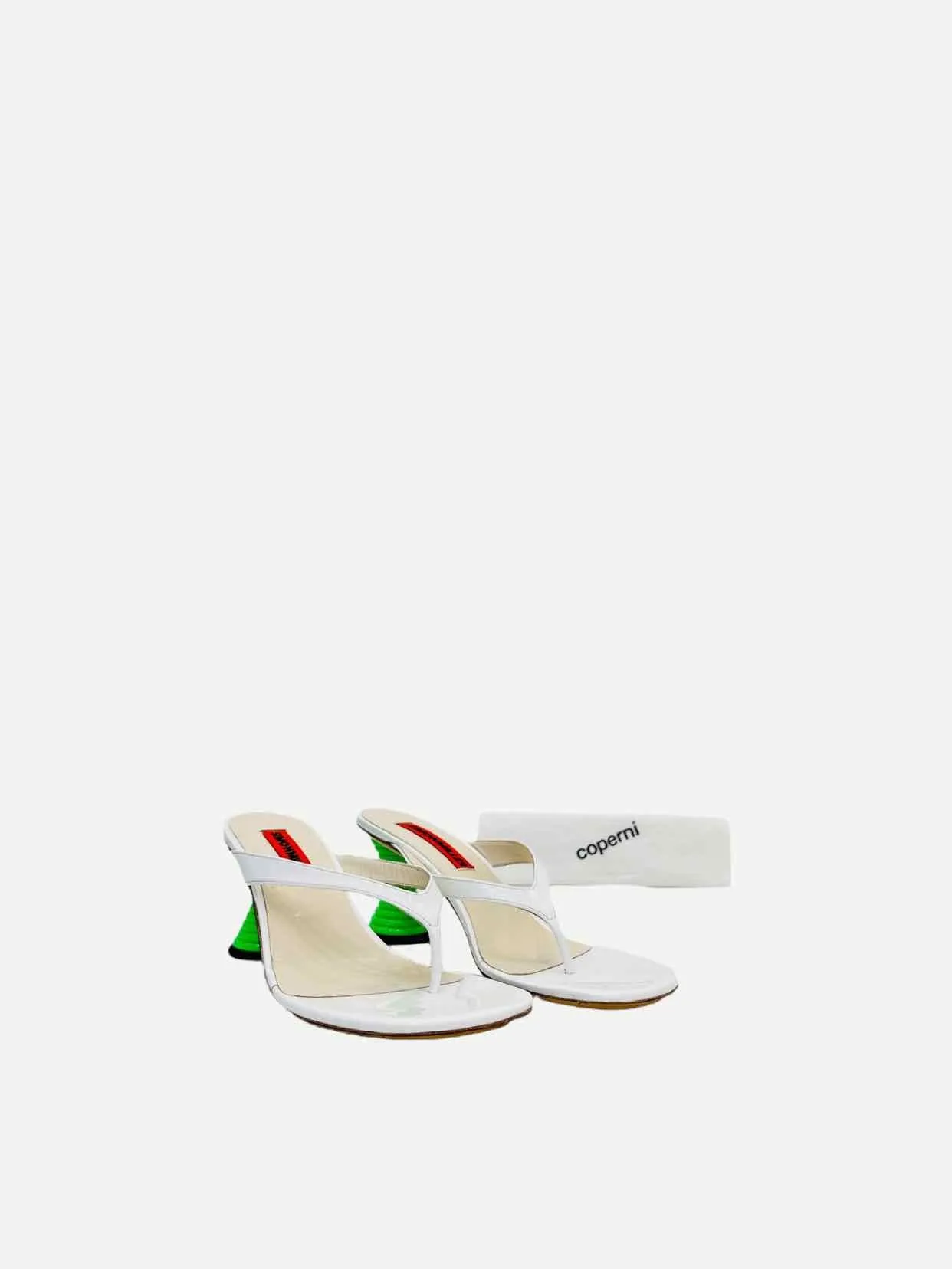 SIMON MILLER Beep White & Green Mules 39