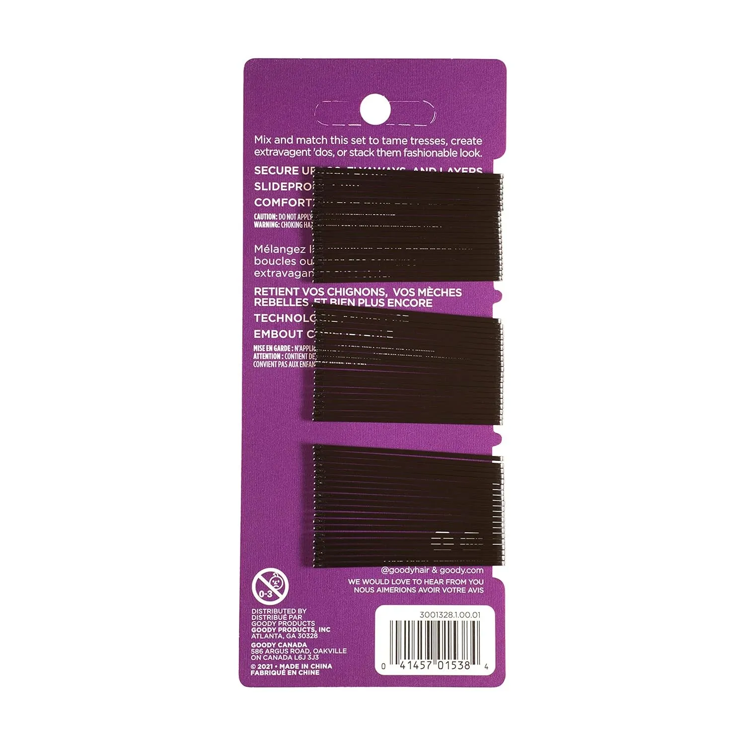 Slideproof Bobby Pins, Black, 60-Count (1942233)
