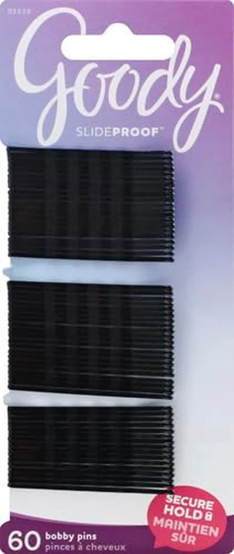 Slideproof Bobby Pins, Black, 60-Count (1942233)