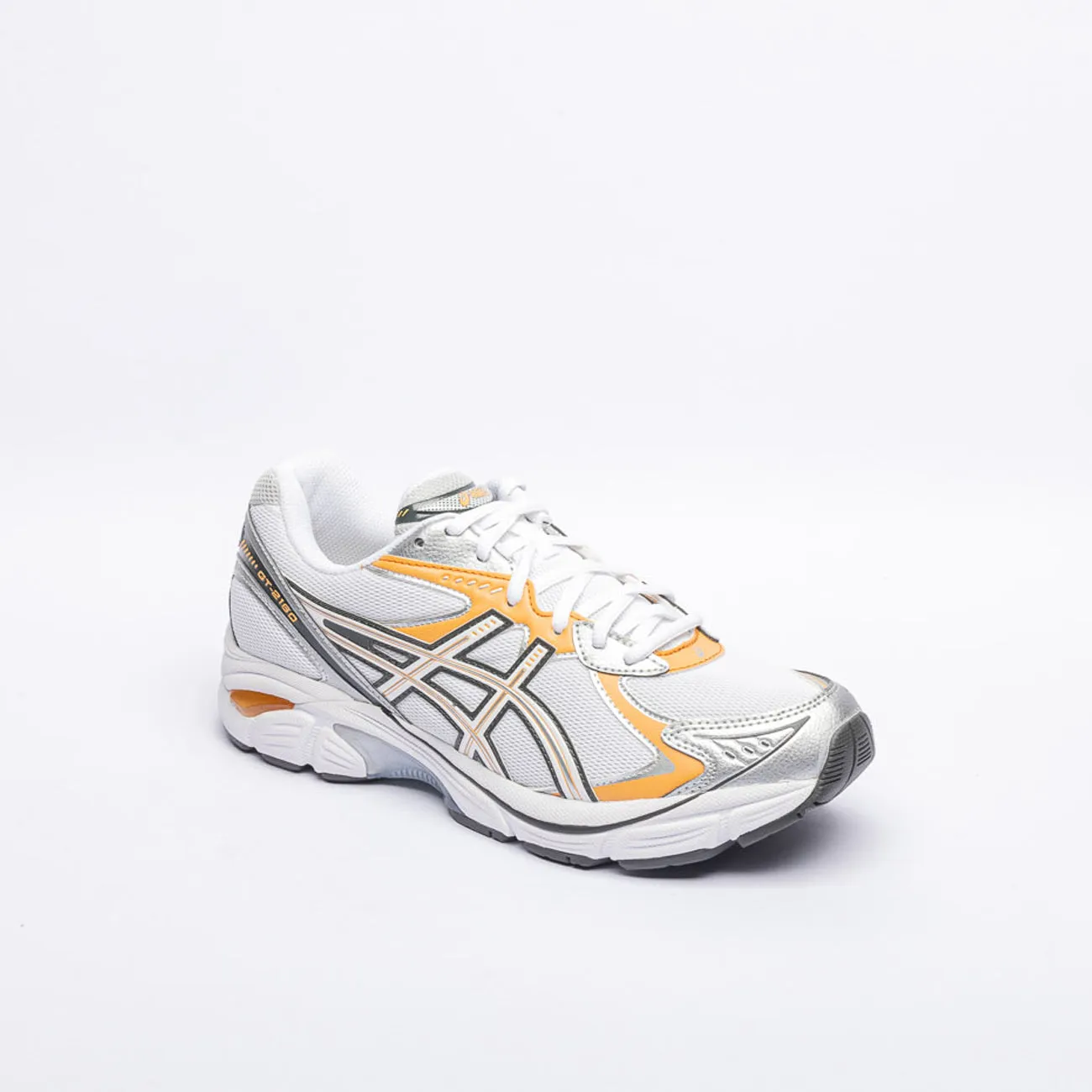 Sneaker running Asics GT-2160 in tessuto bianco e pelle arancione