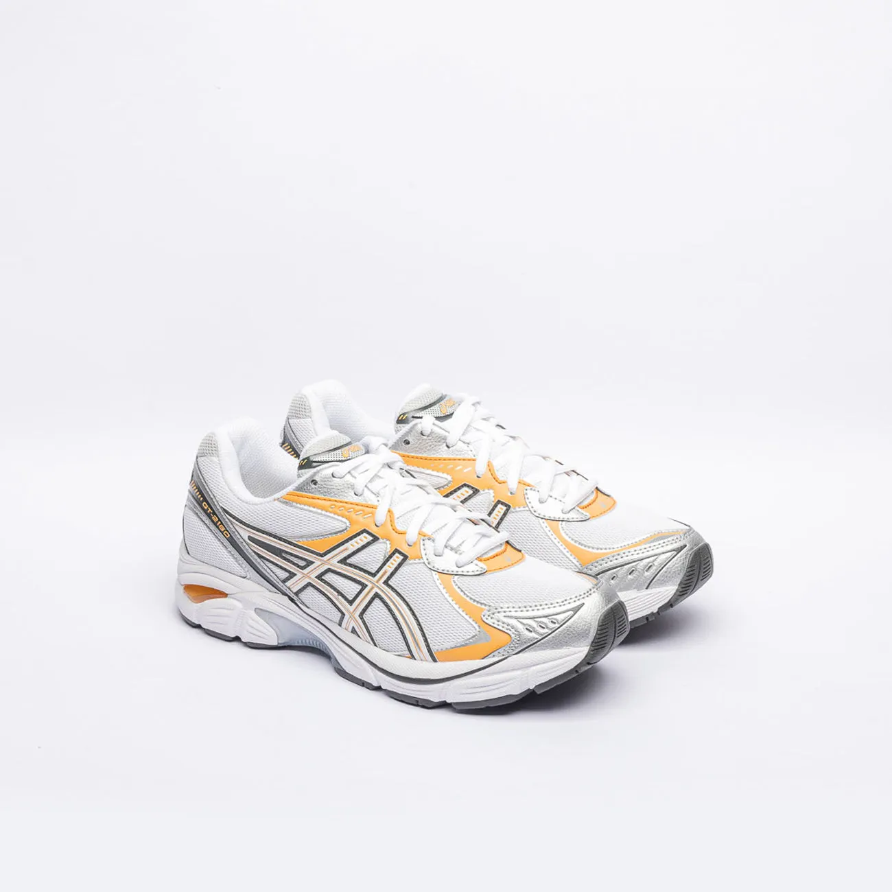 Sneaker running Asics GT-2160 in tessuto bianco e pelle arancione