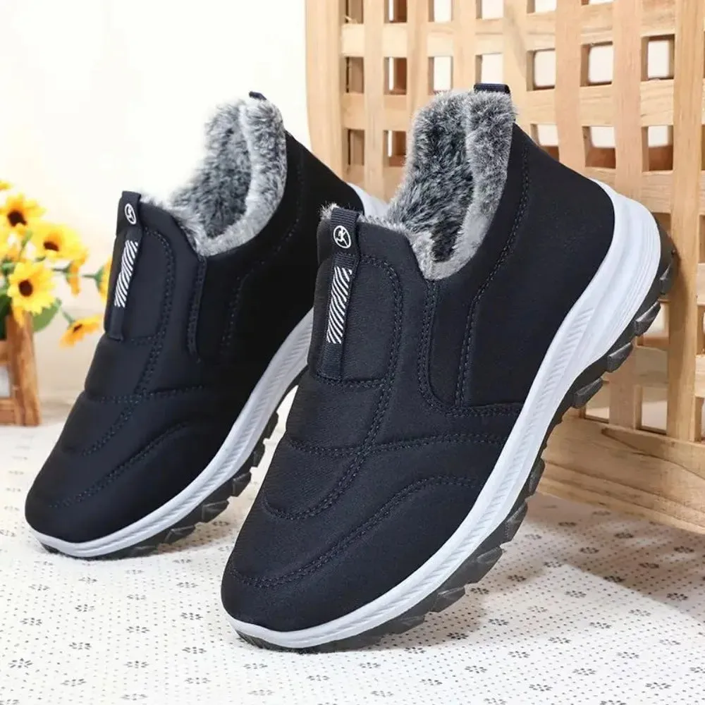 Snow Boots Thick Fur Non-slip Sneakers for Men – Cotton Ankle Boots, Lightweight Outdoor Hiking Shoes, Warm Walking Boots for Winter