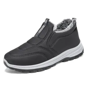 Snow Boots Thick Fur Non-slip Sneakers for Men – Cotton Ankle Boots, Lightweight Outdoor Hiking Shoes, Warm Walking Boots for Winter