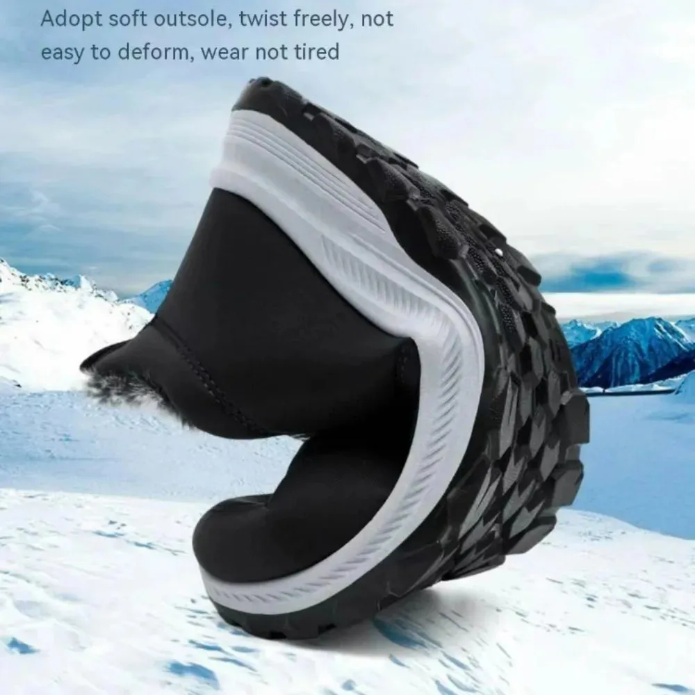Snow Boots Thick Fur Non-slip Sneakers for Men – Cotton Ankle Boots, Lightweight Outdoor Hiking Shoes, Warm Walking Boots for Winter