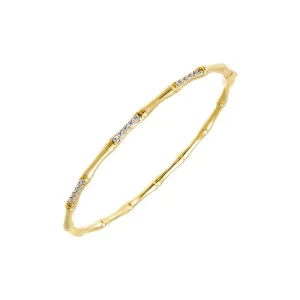 Solid/Pave Thin Bamboo Bangle Bracelet