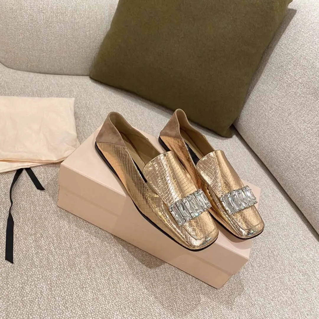 Square Toe Flat Single Shoes Step On Heel Two Wear Loafers Women