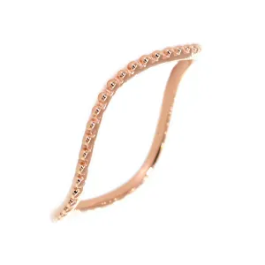 Stackable Curvy Beads Band, 1mm Wide in 14K Pink, Rose Gold
