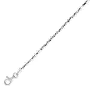 Sterling Silver 1.26mm Thin Round Box Chain Rhodium Plated, 22" (88647)
