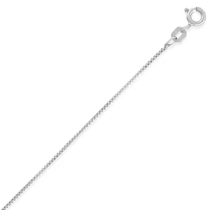 Sterling Silver .85mm Thin Round Box Chain Rhodium Plated, 20" (92468)