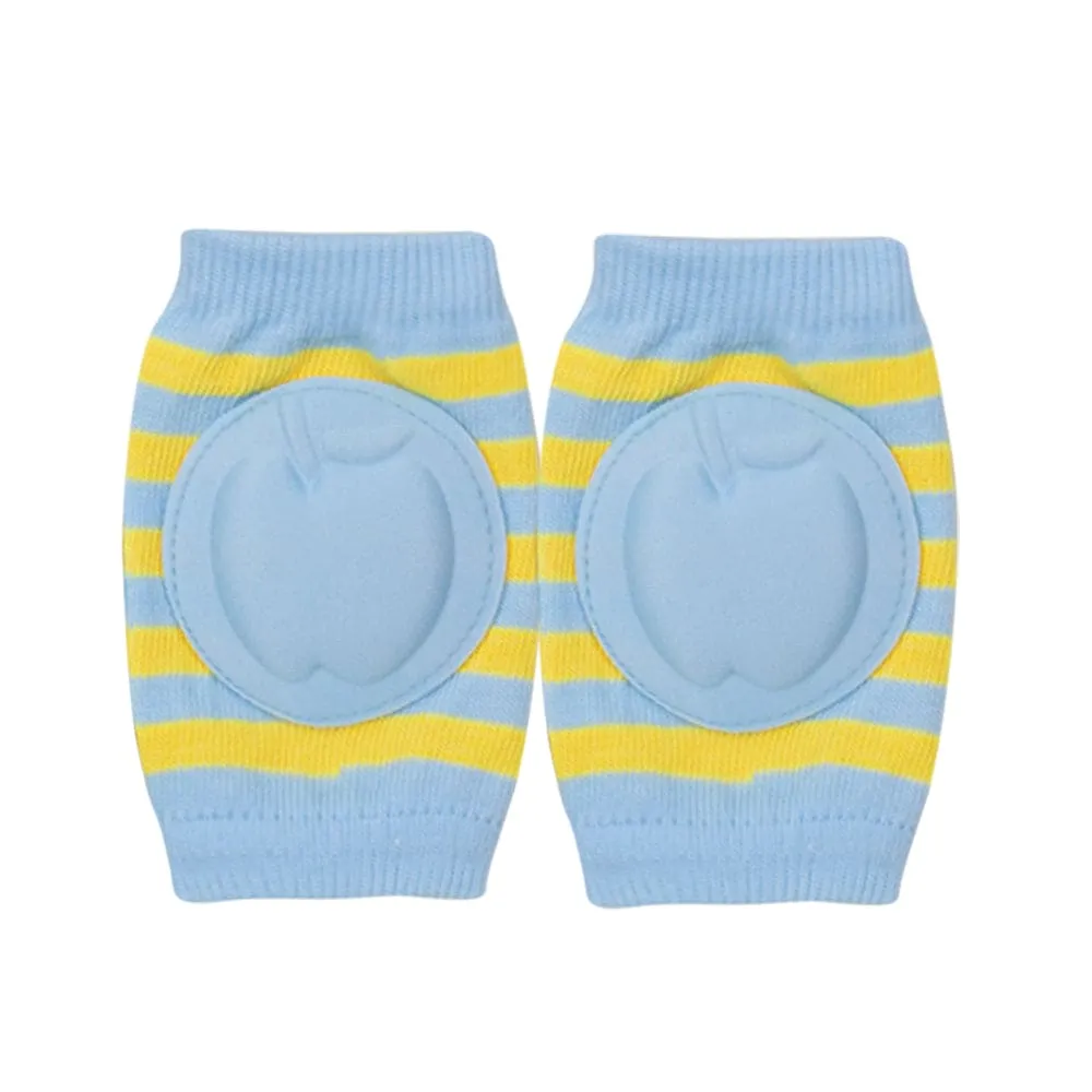 Striped Yellow, Blue 2 Pk Baby Cushioned Kneepad