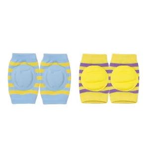Striped Yellow, Blue 2 Pk Baby Cushioned Kneepad