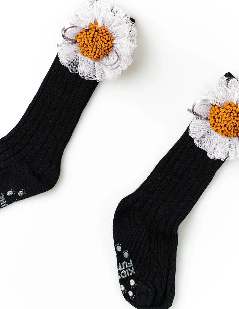 Sunflower Knee Socks Black