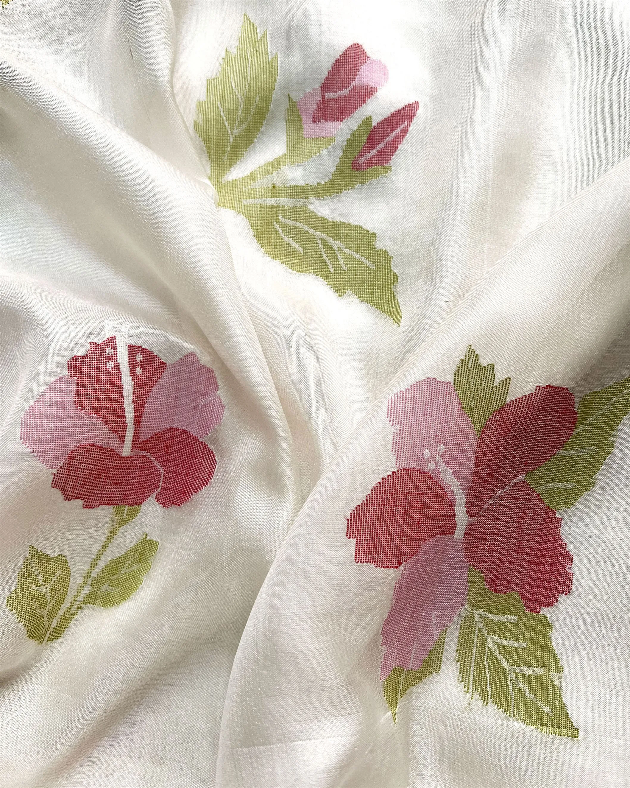 Suparna Som baagaan sari 48 inch width by 5.5 meter length Ivory silk - delivery Time 8 weeks Festive 24 LOOK-12
