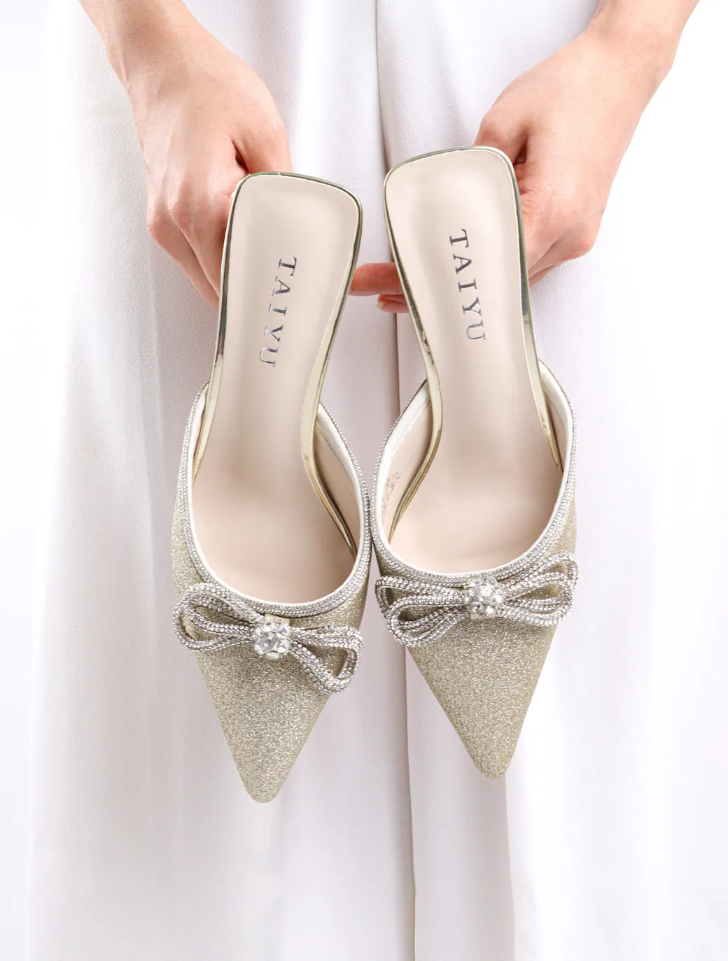 Taiyu - Women's Bling Bow Mules