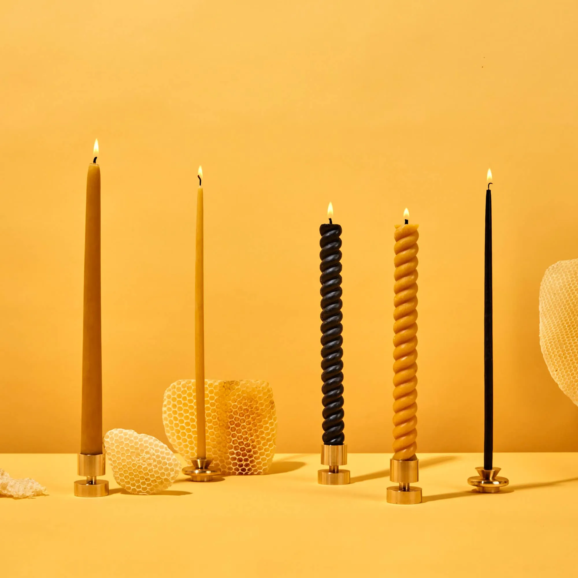 Thin Beeswax Candles - Natural