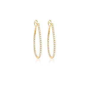Thin Diamond Hoop Earrings