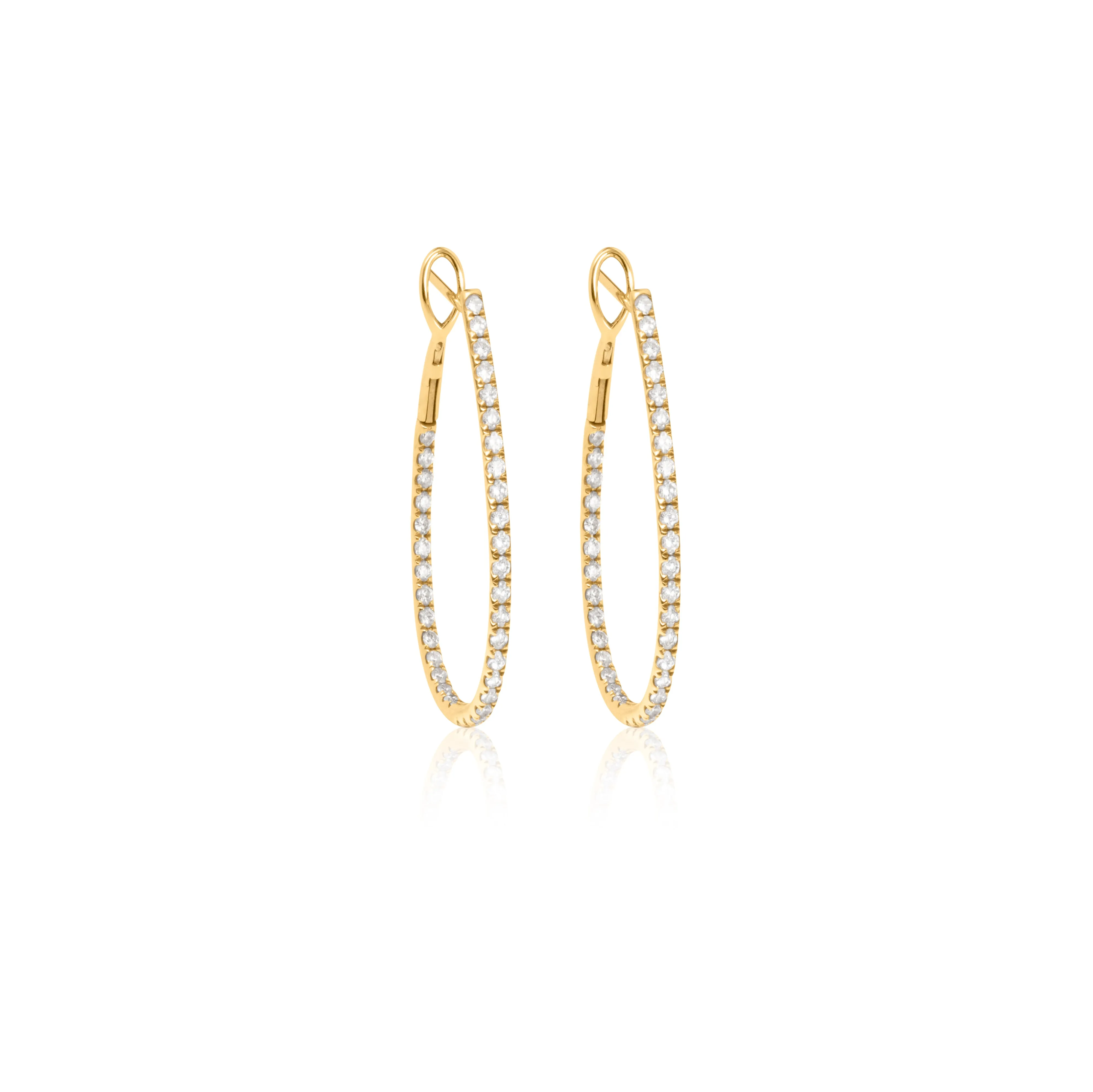 Thin Diamond Hoop Earrings