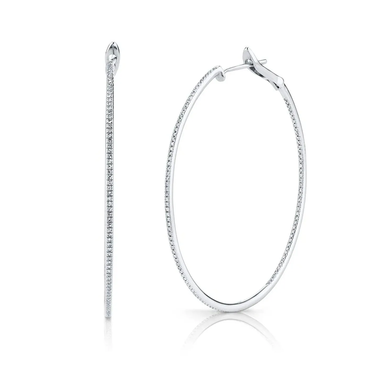 Thin Diamond Hoops
