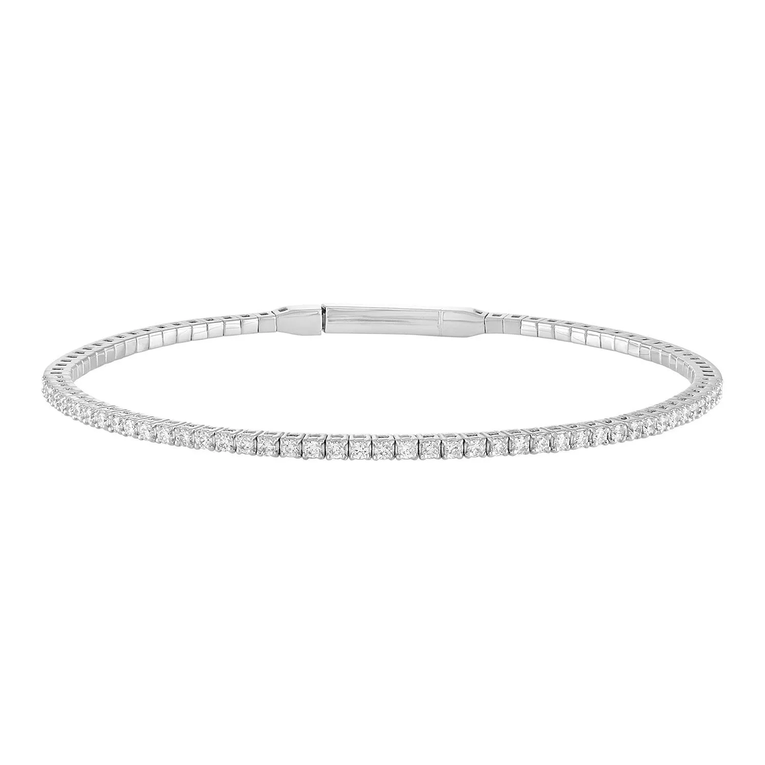 Thin Diamond Oval Bangle