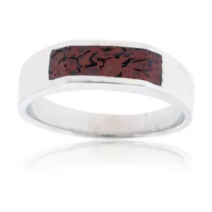 Thin Dinosaur Bone Inlay Ring