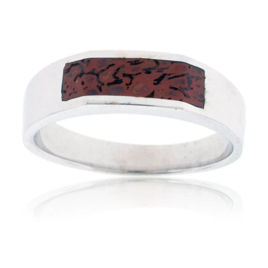 Thin Dinosaur Bone Inlay Ring