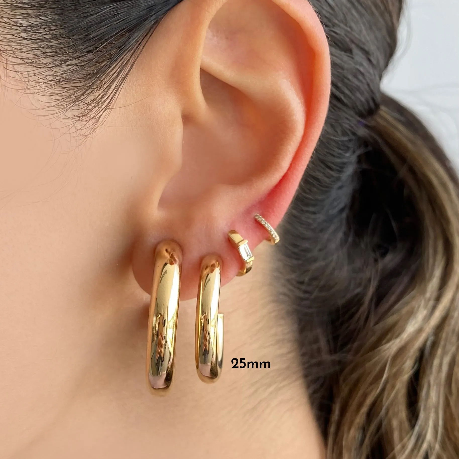 Thin Gold Tube Hoops