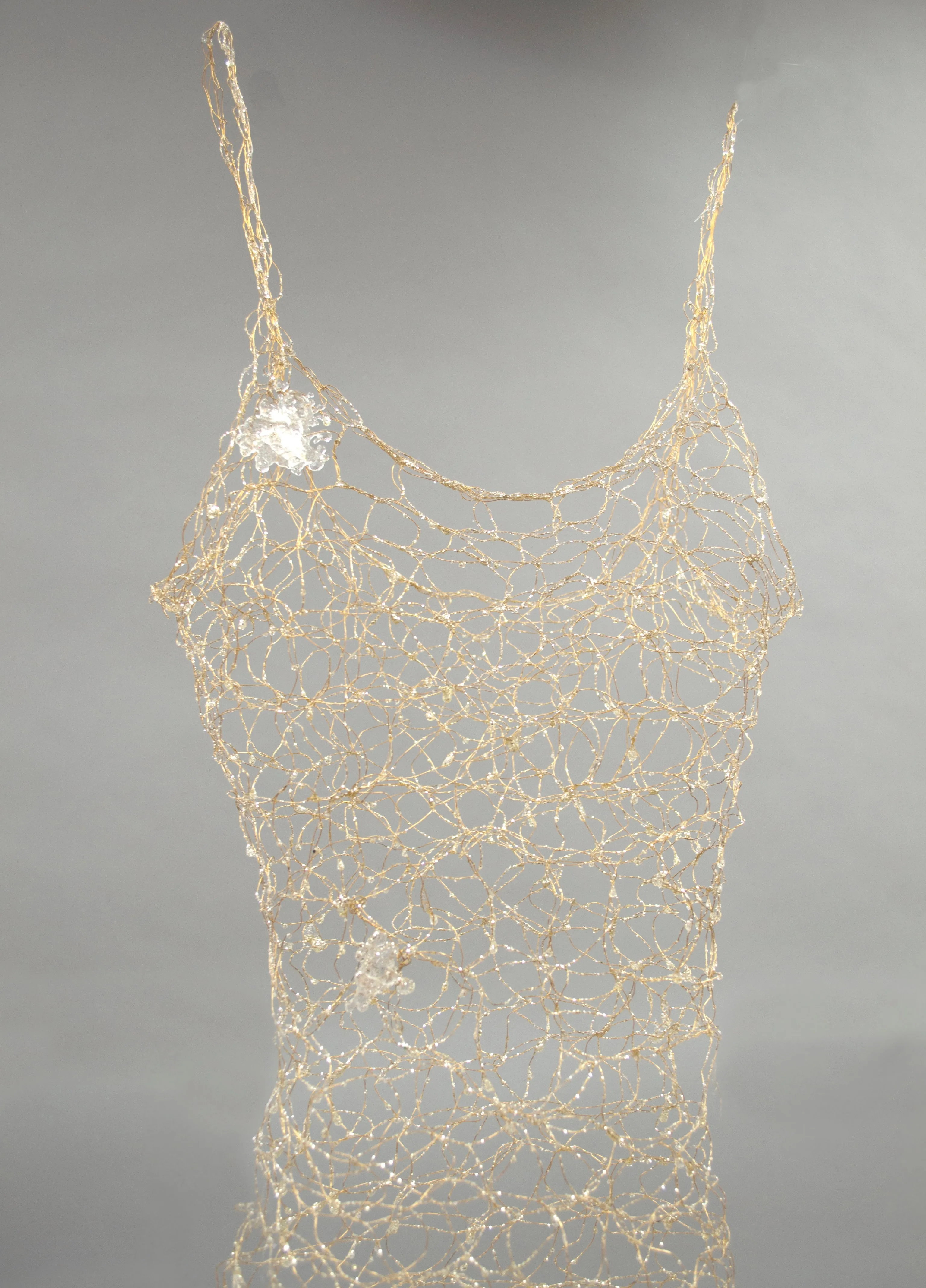 Thin Gold Woven Dress Sculpture ~ Somnium (Daydream)