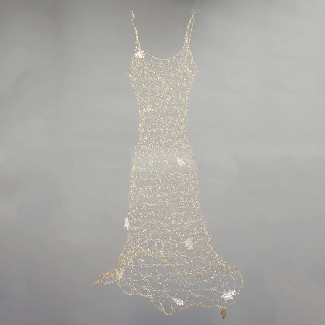 Thin Gold Woven Dress Sculpture ~ Somnium (Daydream)