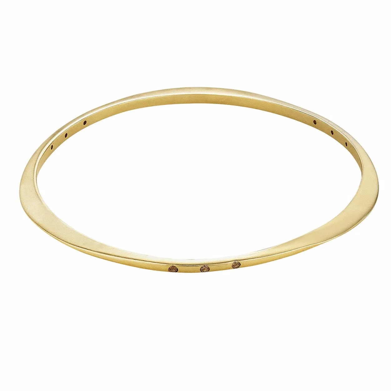 Thin Halo Bangle with Diamonds