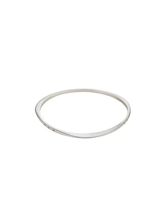 Thin Halo Bangle with Diamonds