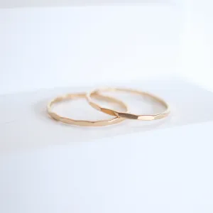 Thin Hammered Stackable Ring