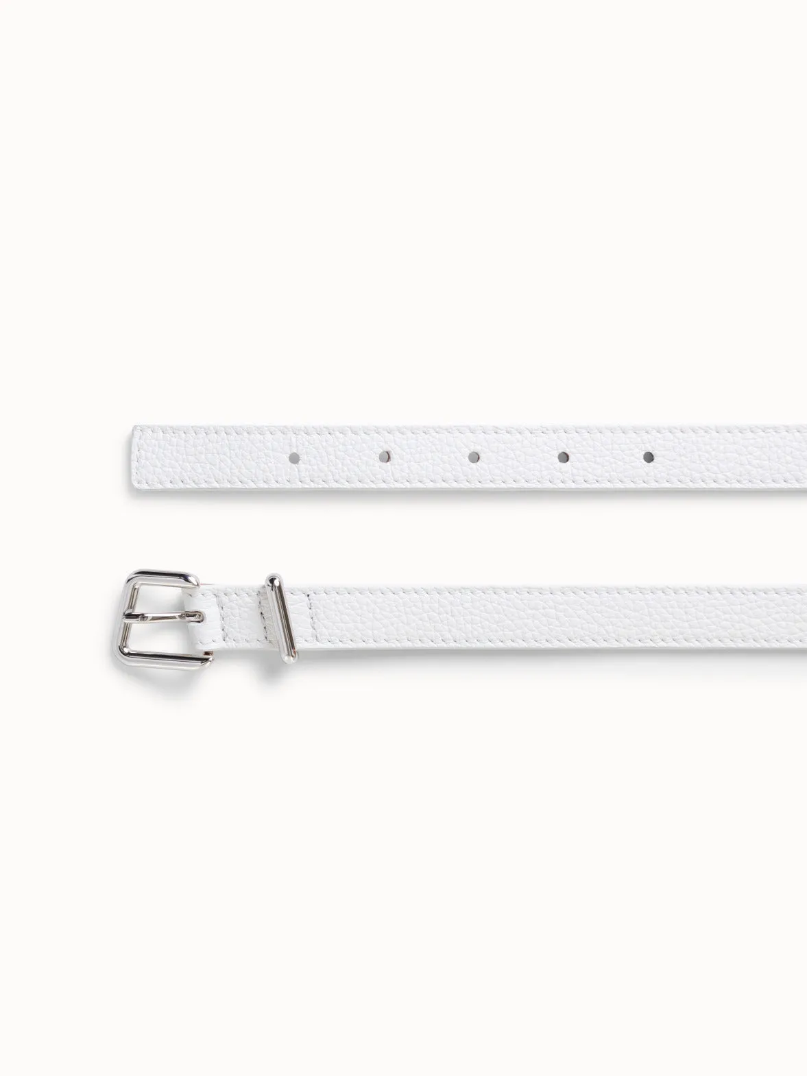 Thin Leather Trapezoid Buckle Belt