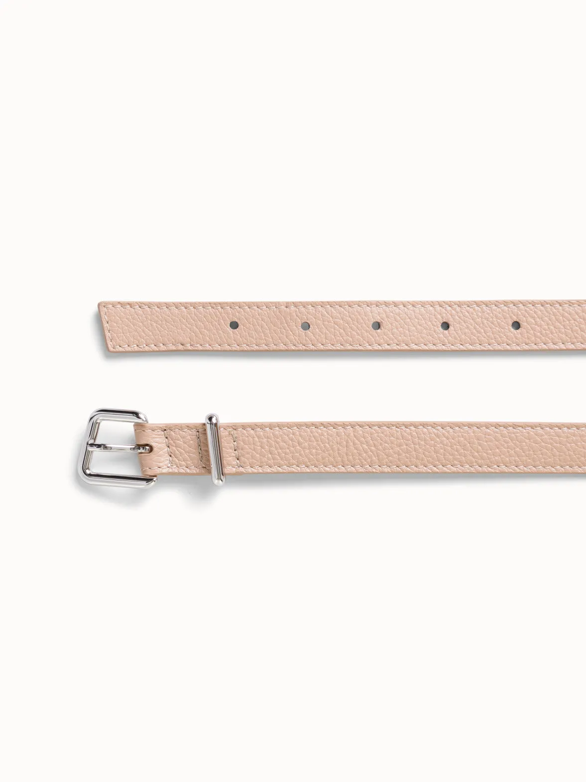 Thin Leather Trapezoid Buckle Belt