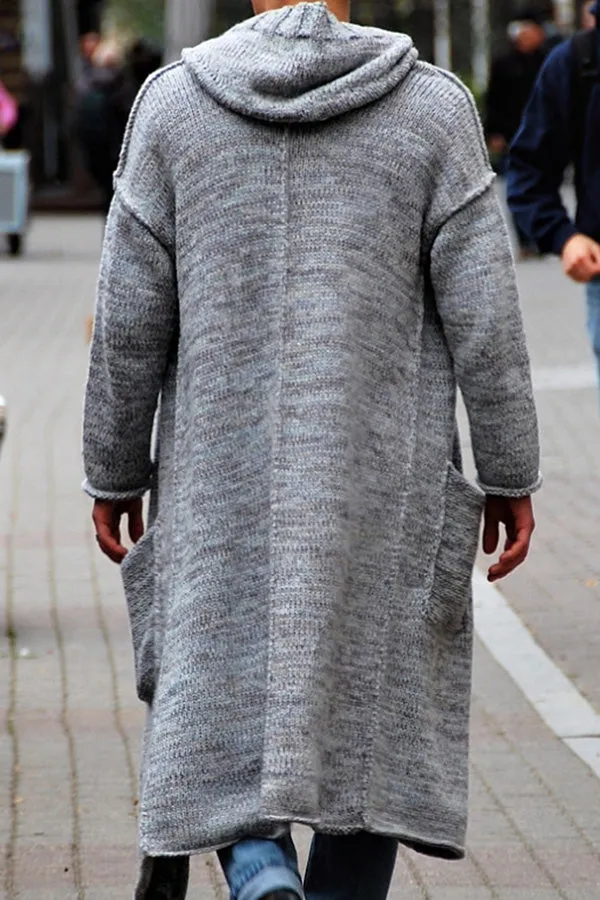 Thin long knitted sweater