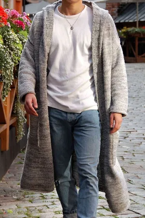 Thin long knitted sweater