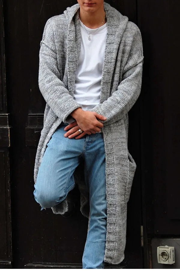 Thin long knitted sweater