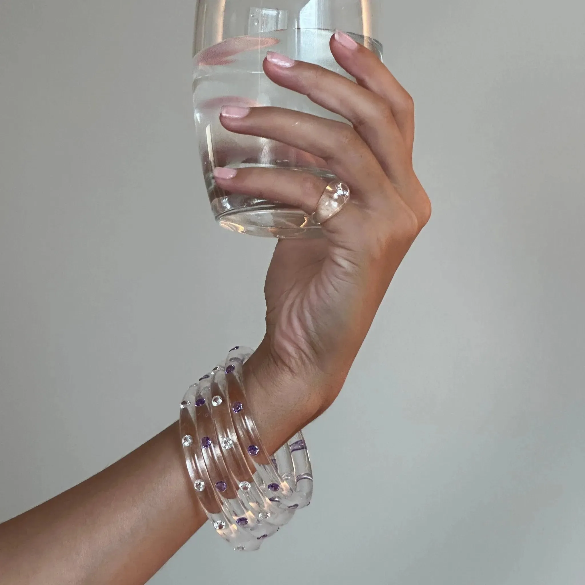 Thin Lucid Bangle, Pink
