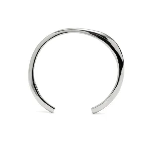 Thin Organic Cuff in Rhodium