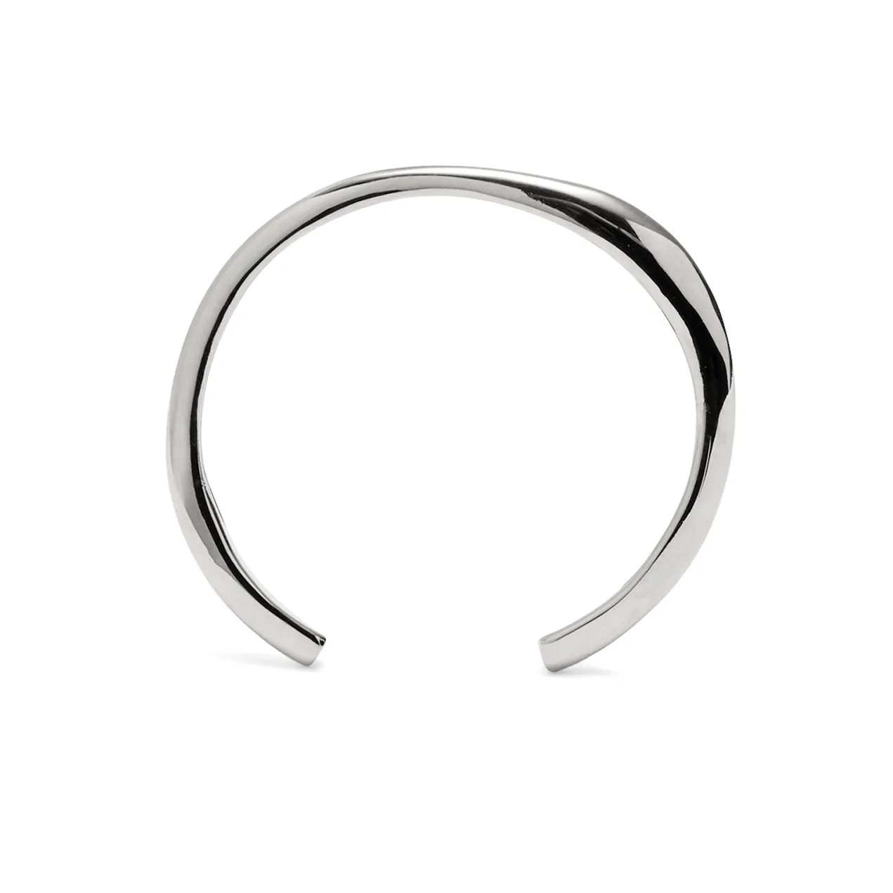 Thin Organic Cuff in Rhodium