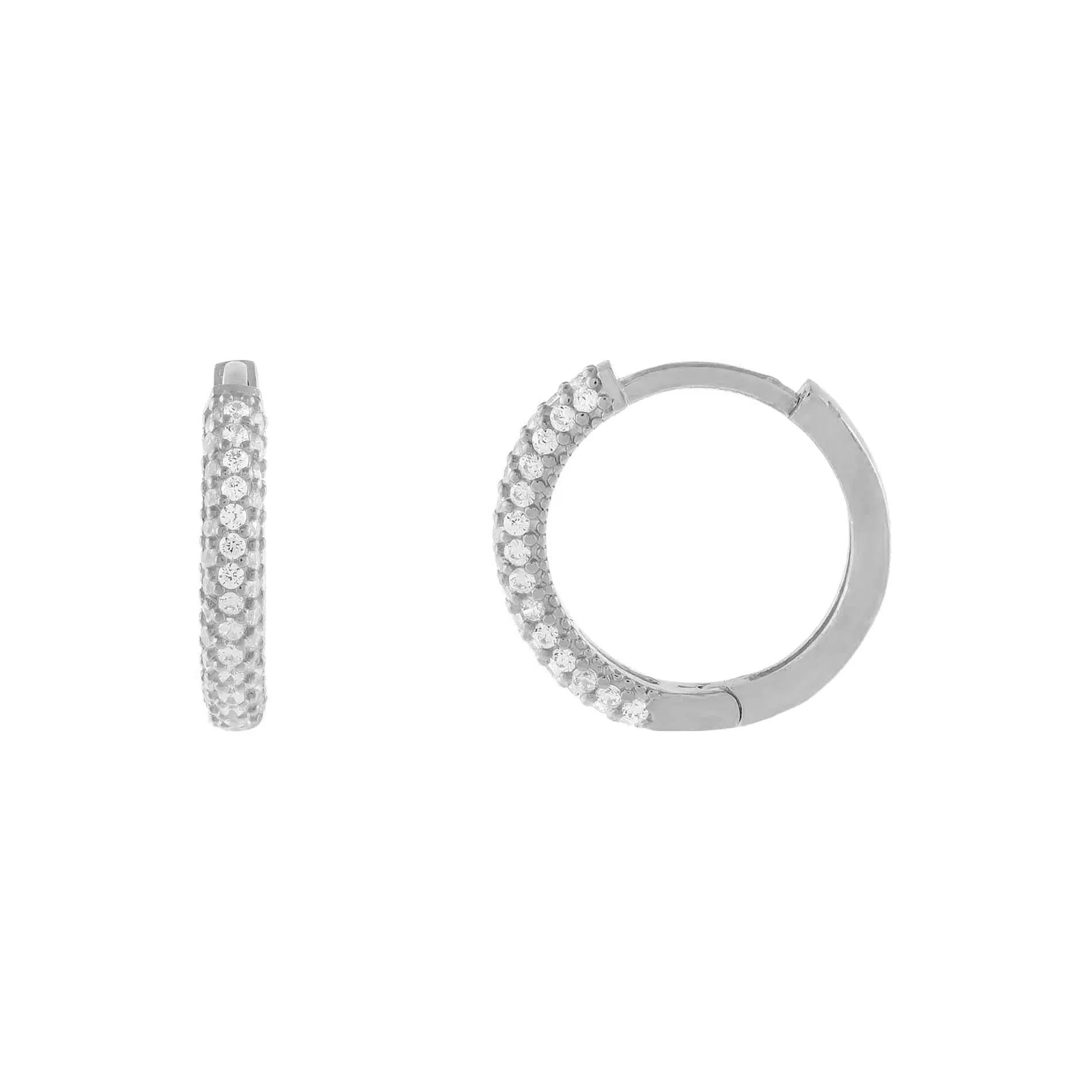 Thin Pavé Huggie Earring