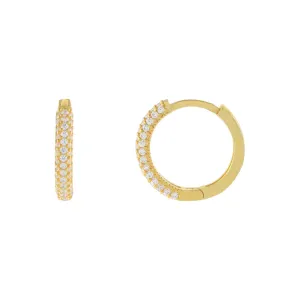 Thin Pavé Huggie Earring