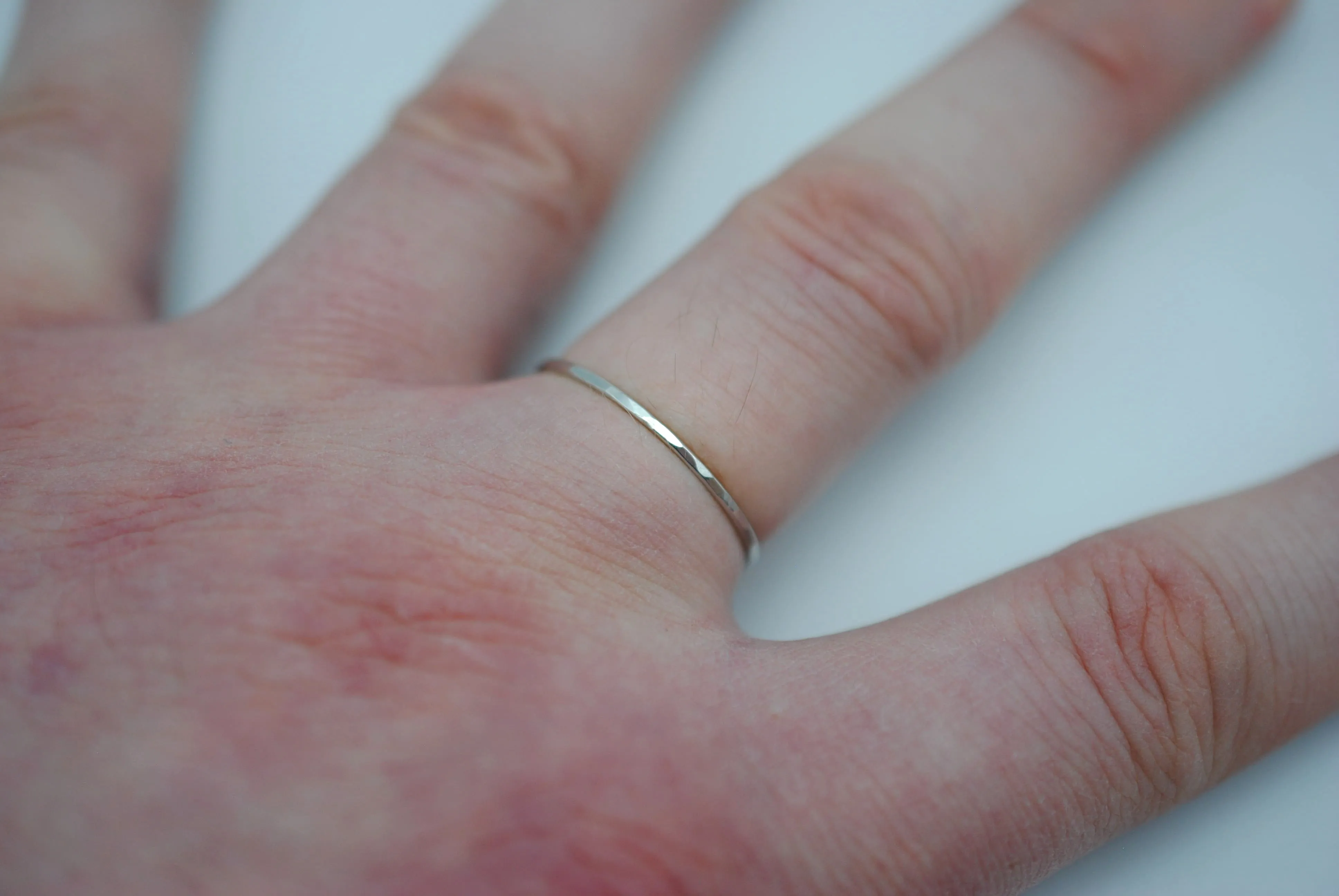 Thin Rhodium Stacker Ring