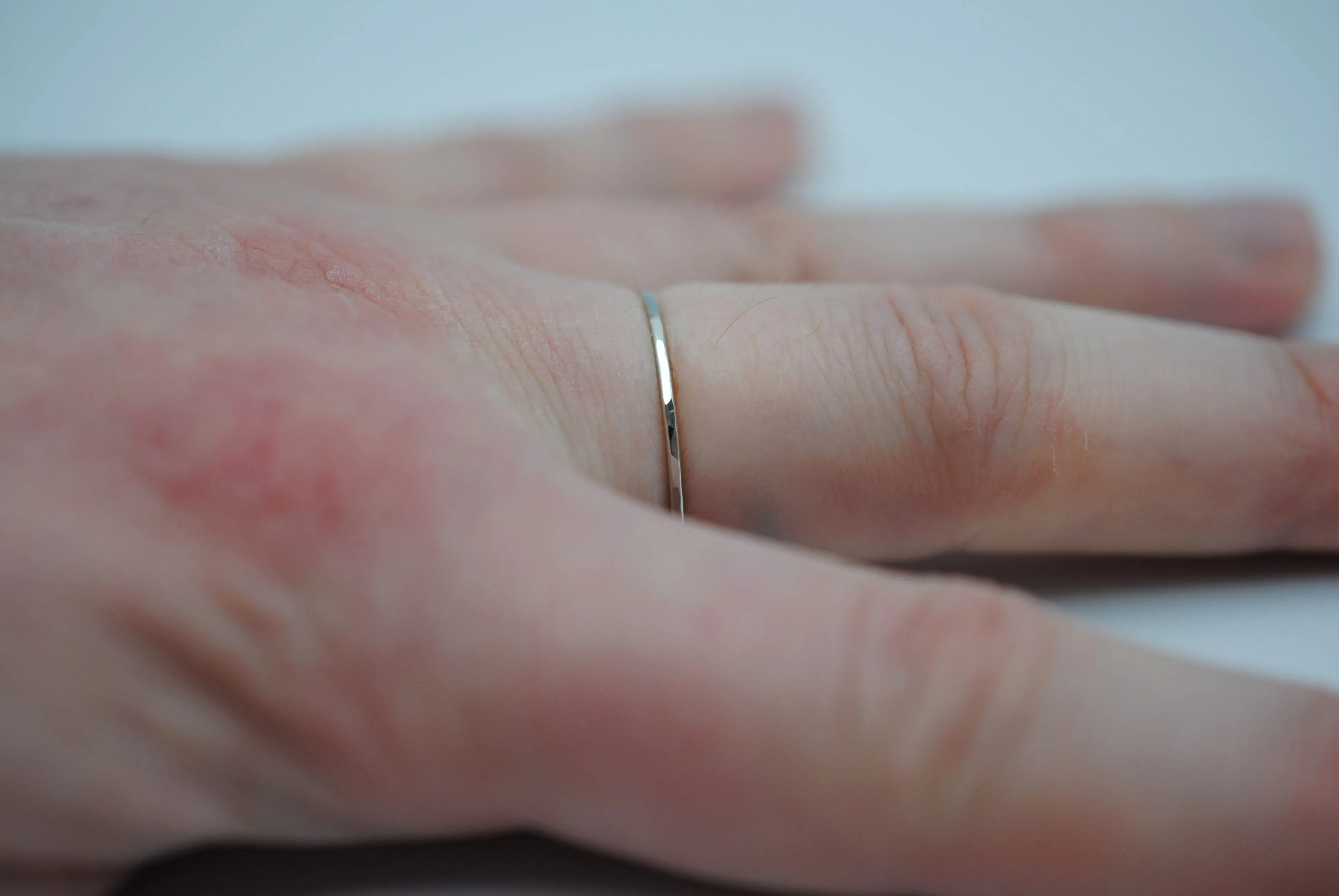Thin Rhodium Stacker Ring