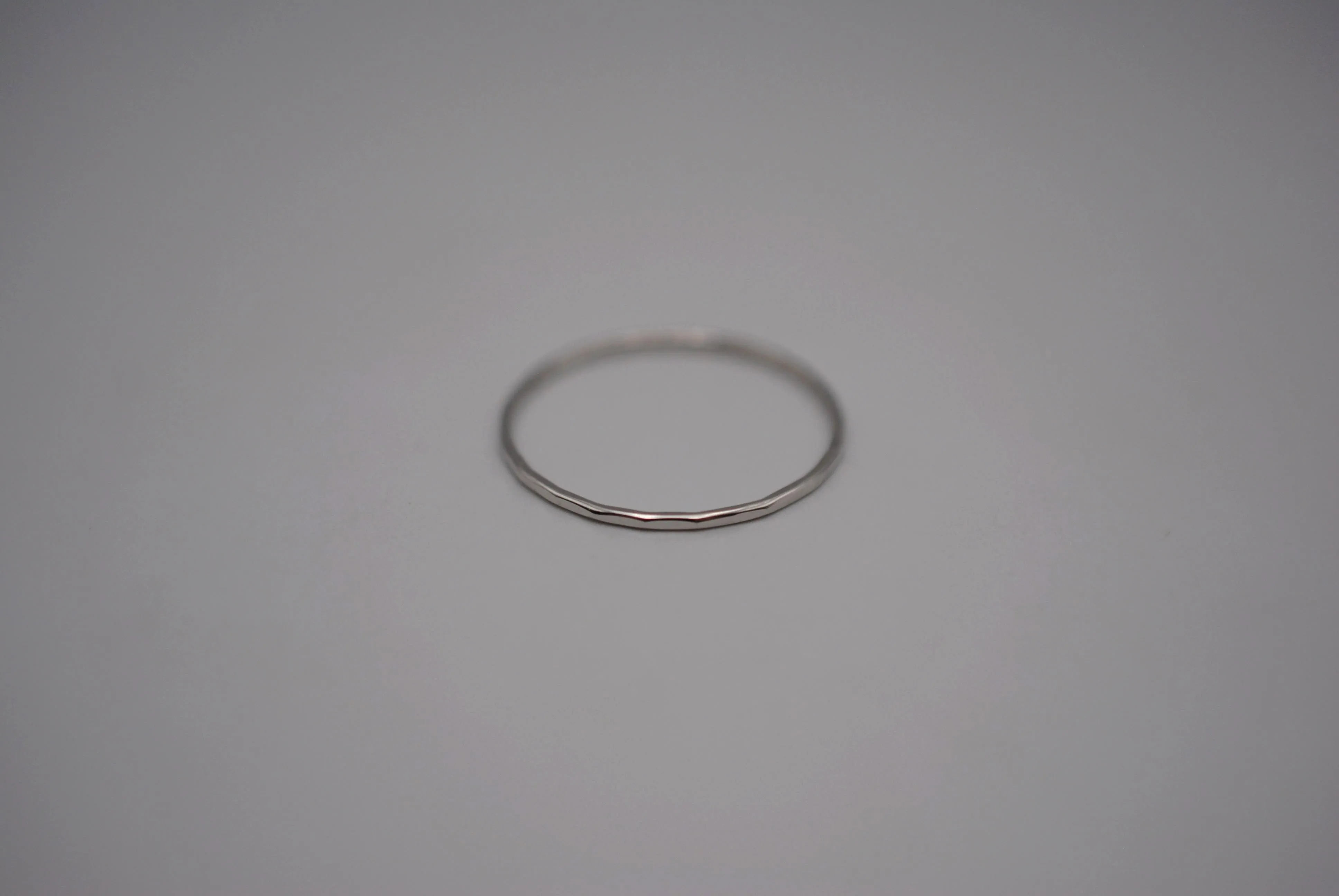 Thin Rhodium Stacker Ring