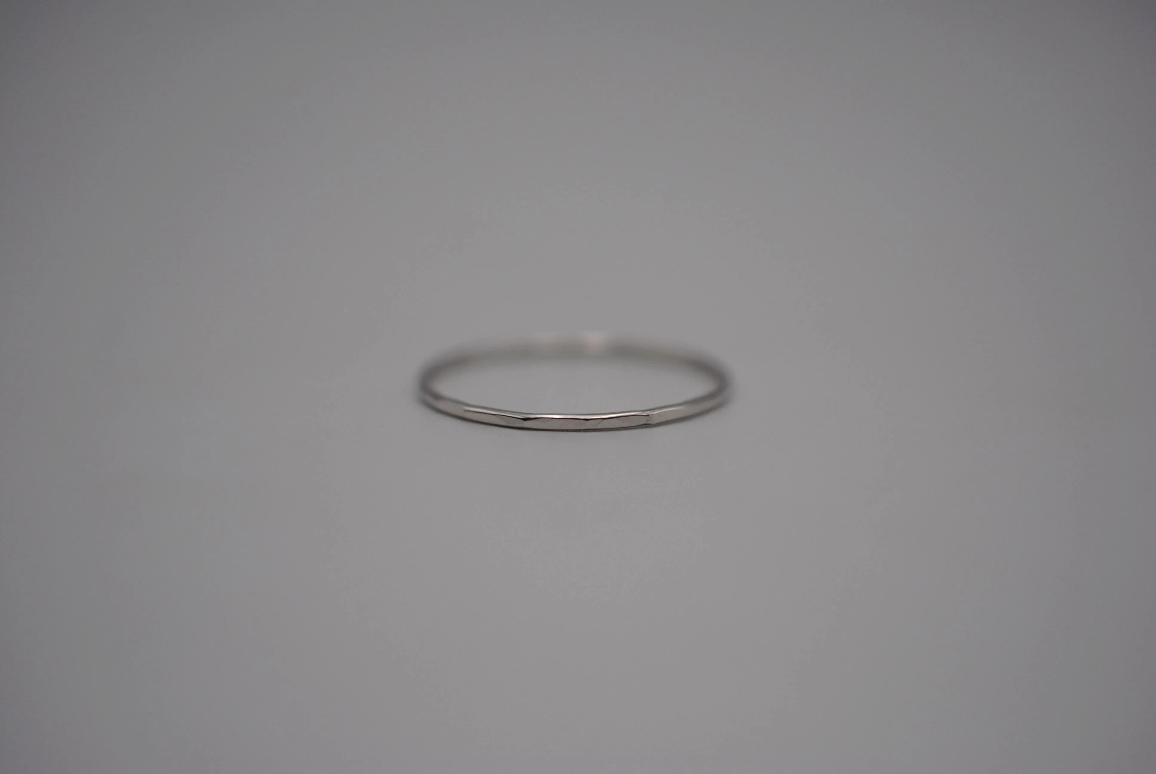 Thin Rhodium Stacker Ring