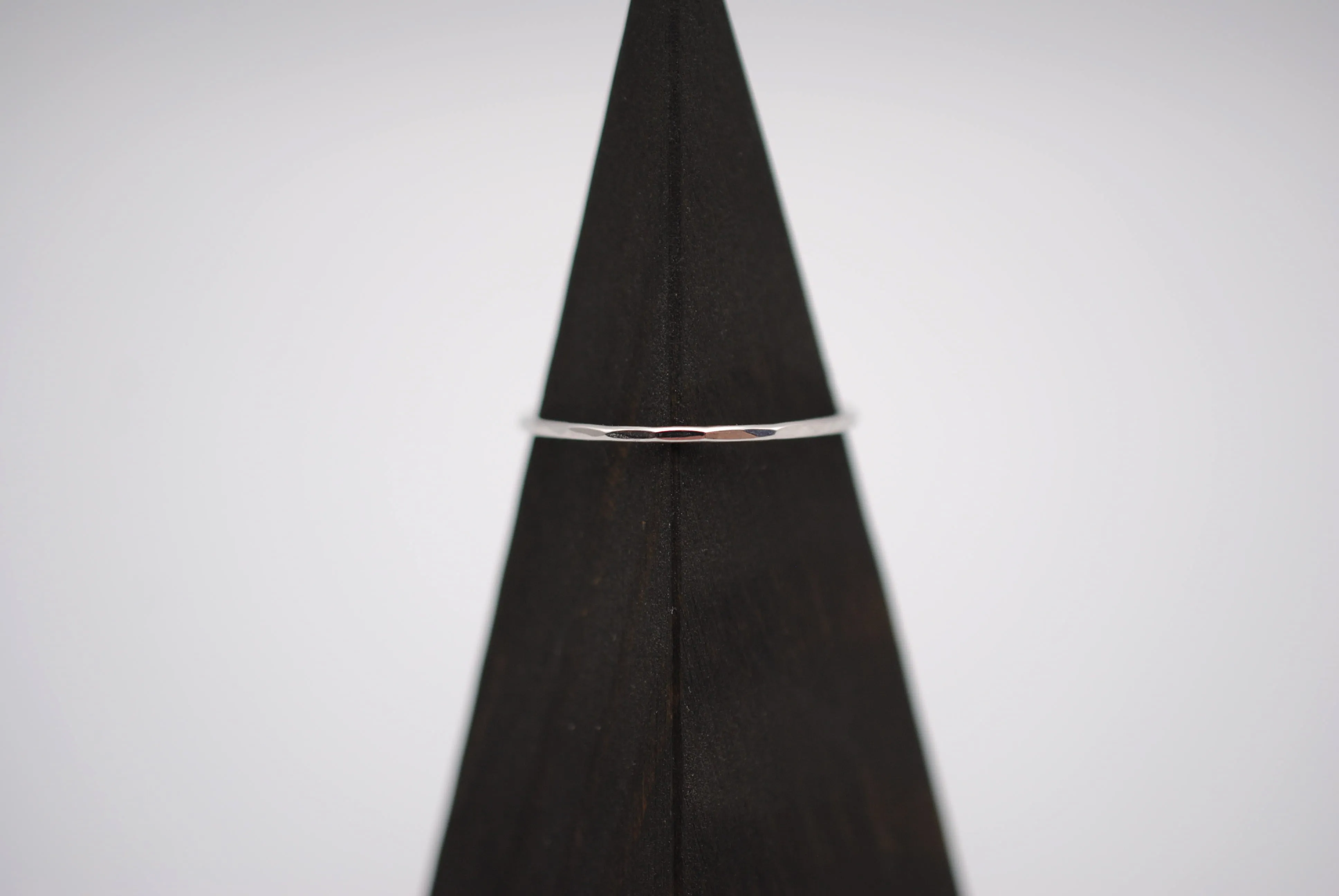 Thin Rhodium Stacker Ring